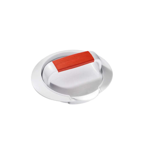 QELEG burger press grooved base shapes patties evenly for grilling.