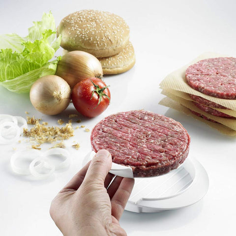 QELEG burger press non-stick surface releases patties easily.