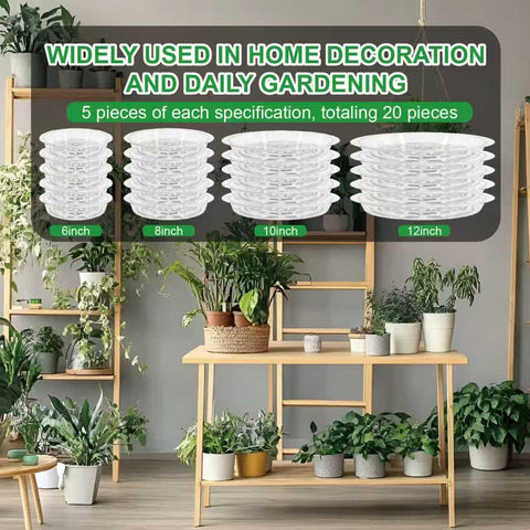qeqanazo clear 12-inch plant saucer large catch tray for bigger pots