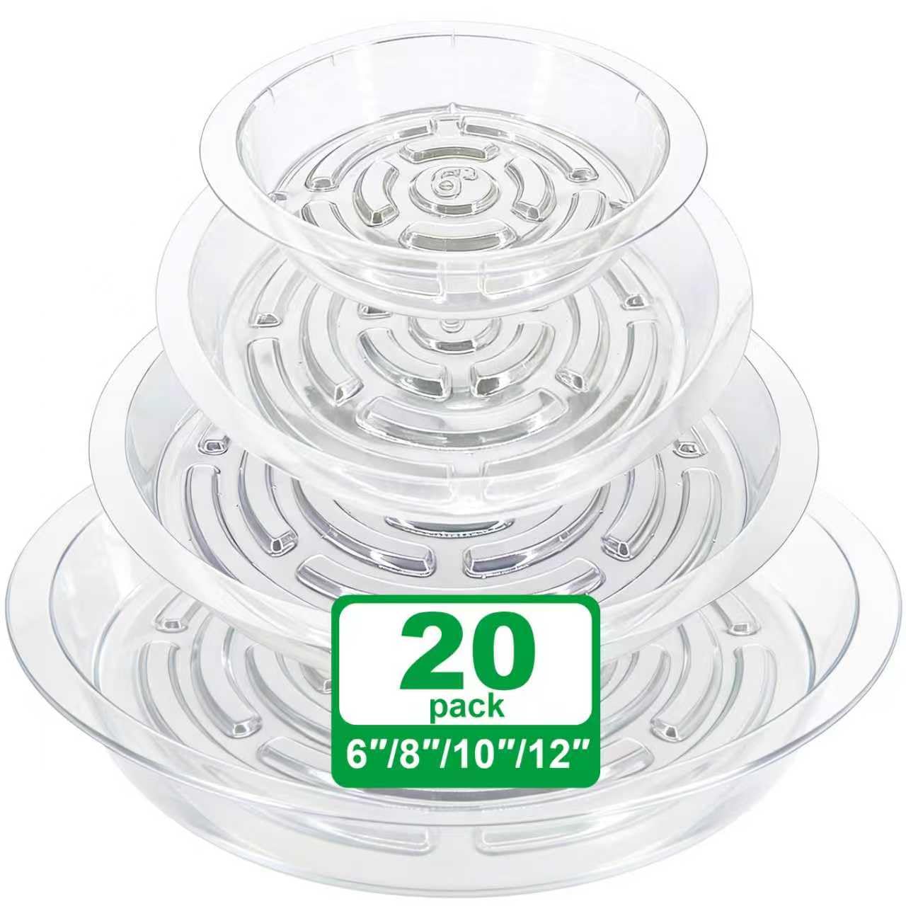 qeqanazo clear 6-inch plant saucer under pot protects floors from excess water