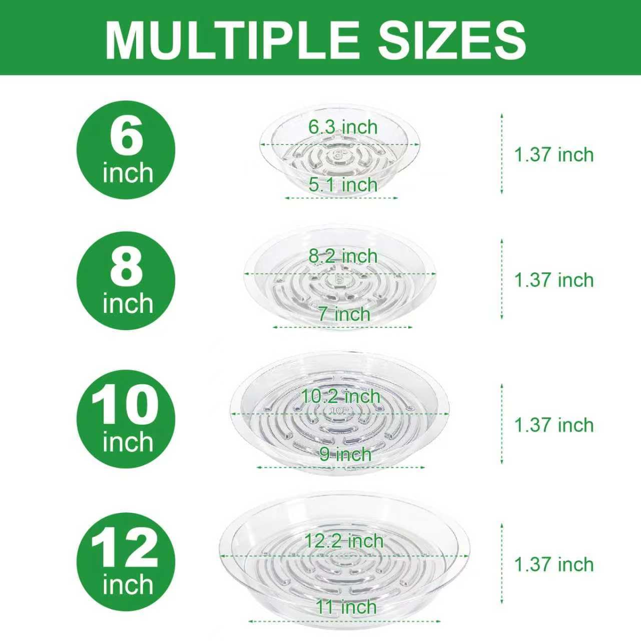qeqanazo clear 8-inch plant saucer catches drips and blends with decor
