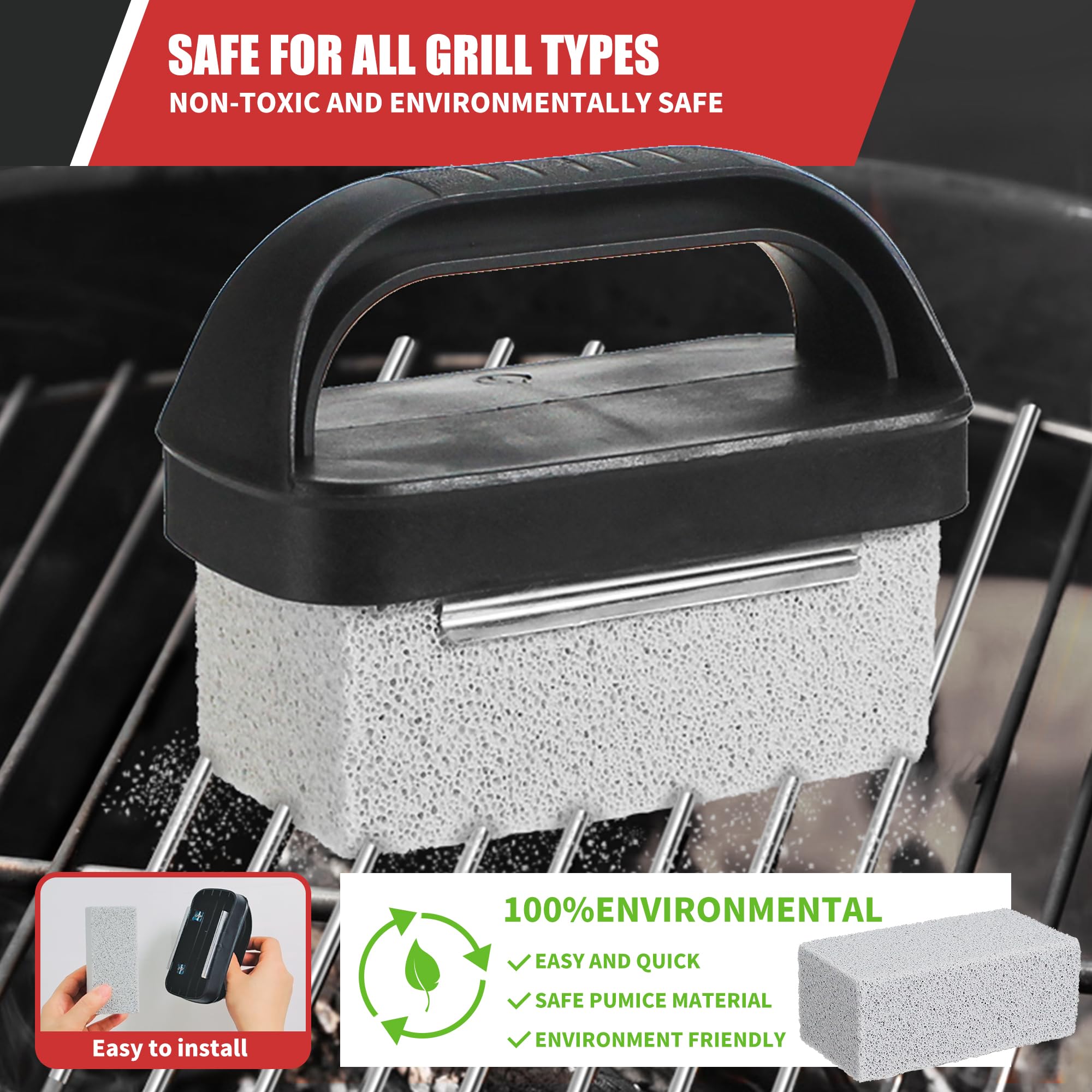 Qetumst scouring pads with handles protect hands during hot and cold cleaning.