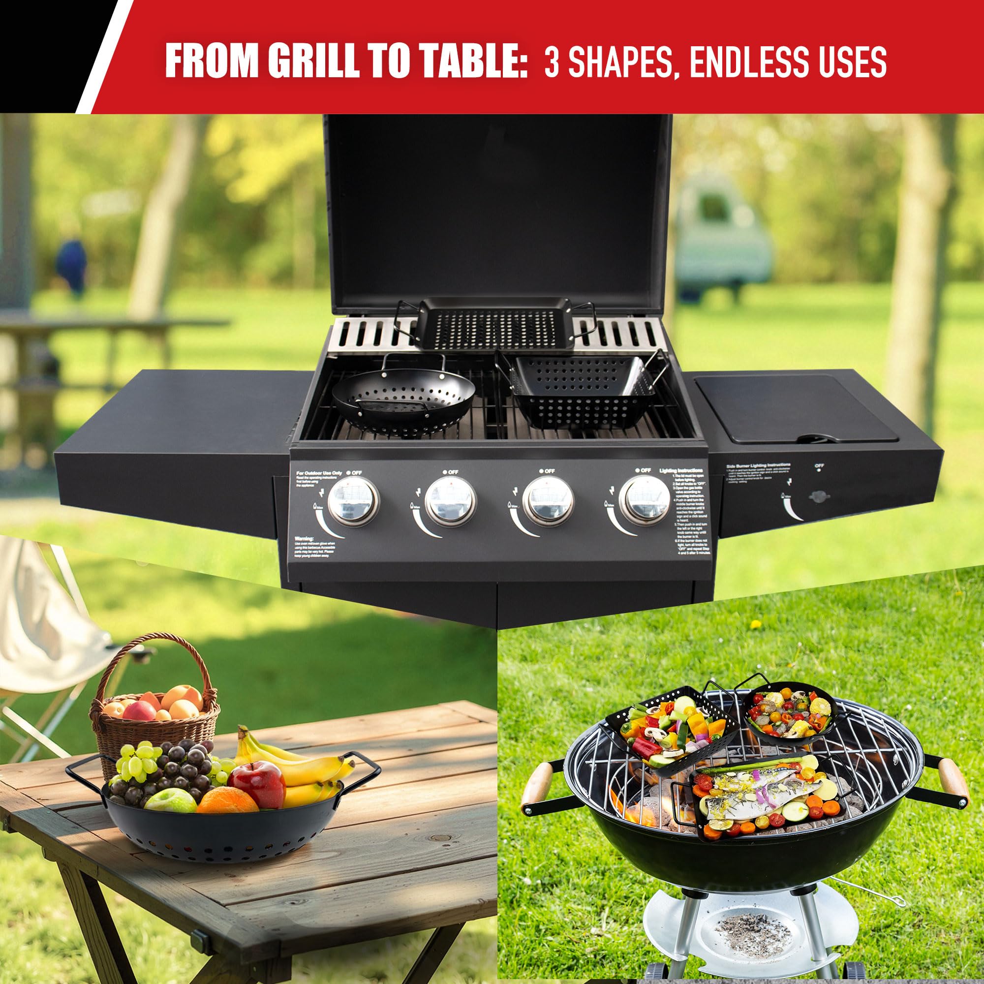 Qetumst small grill basket easy cleanup after grilling with quick rinse