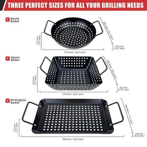 Qetumst small grill basket sturdy design built to last through BBQ sessions
