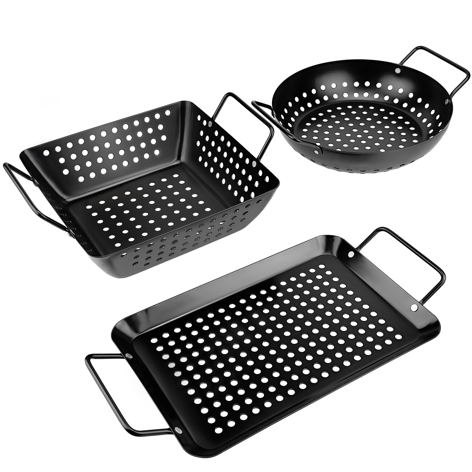 Qetumst small grill basket vegetables showing quick, easy veggie grilling with a non-stick surface