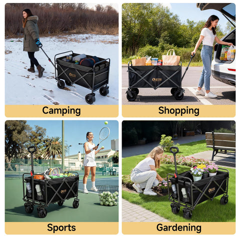 QEZER versatile wagon ideal for camping, shopping, groceries and sports