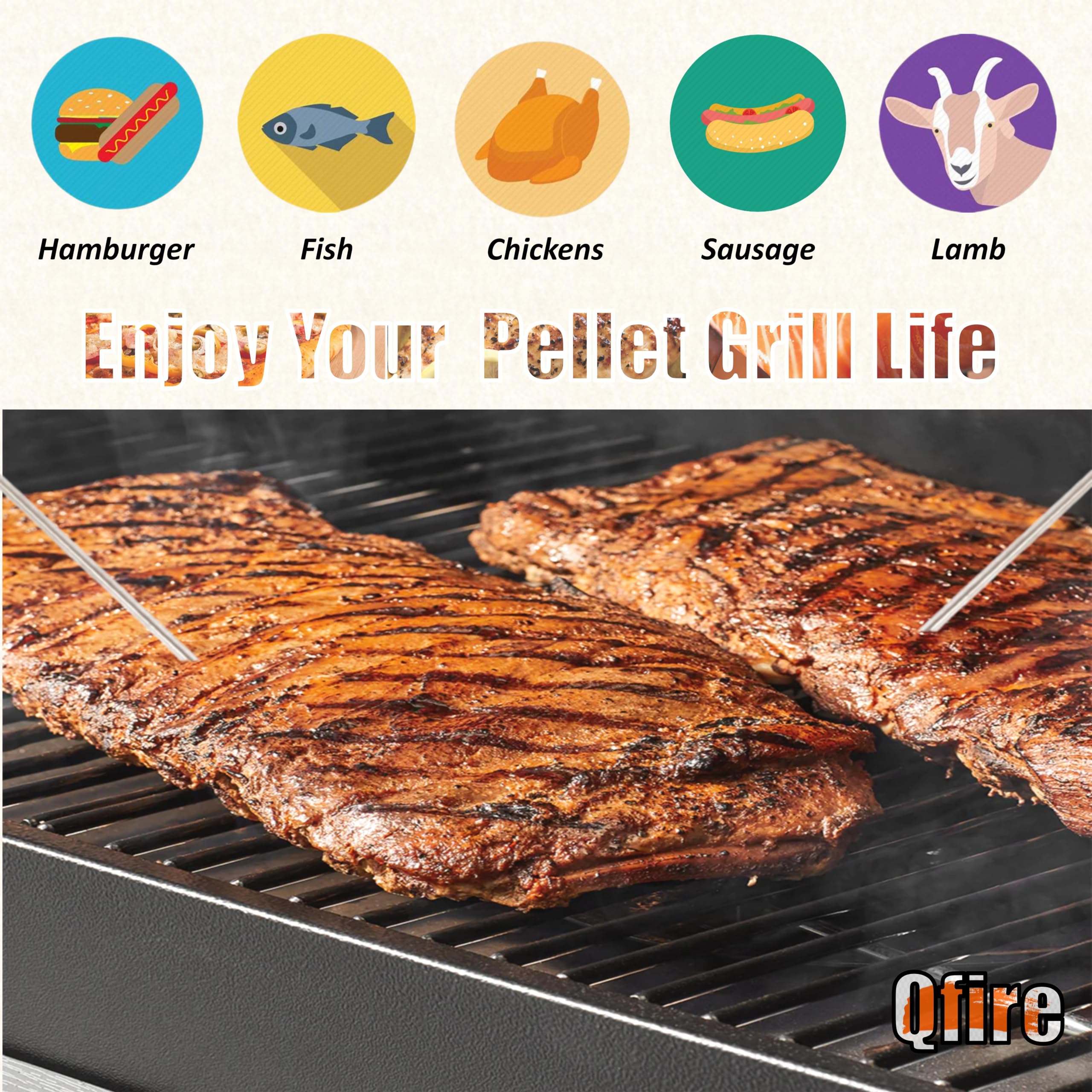 Qfire igniter heats to 1800°F for fast, high-temperature starts.