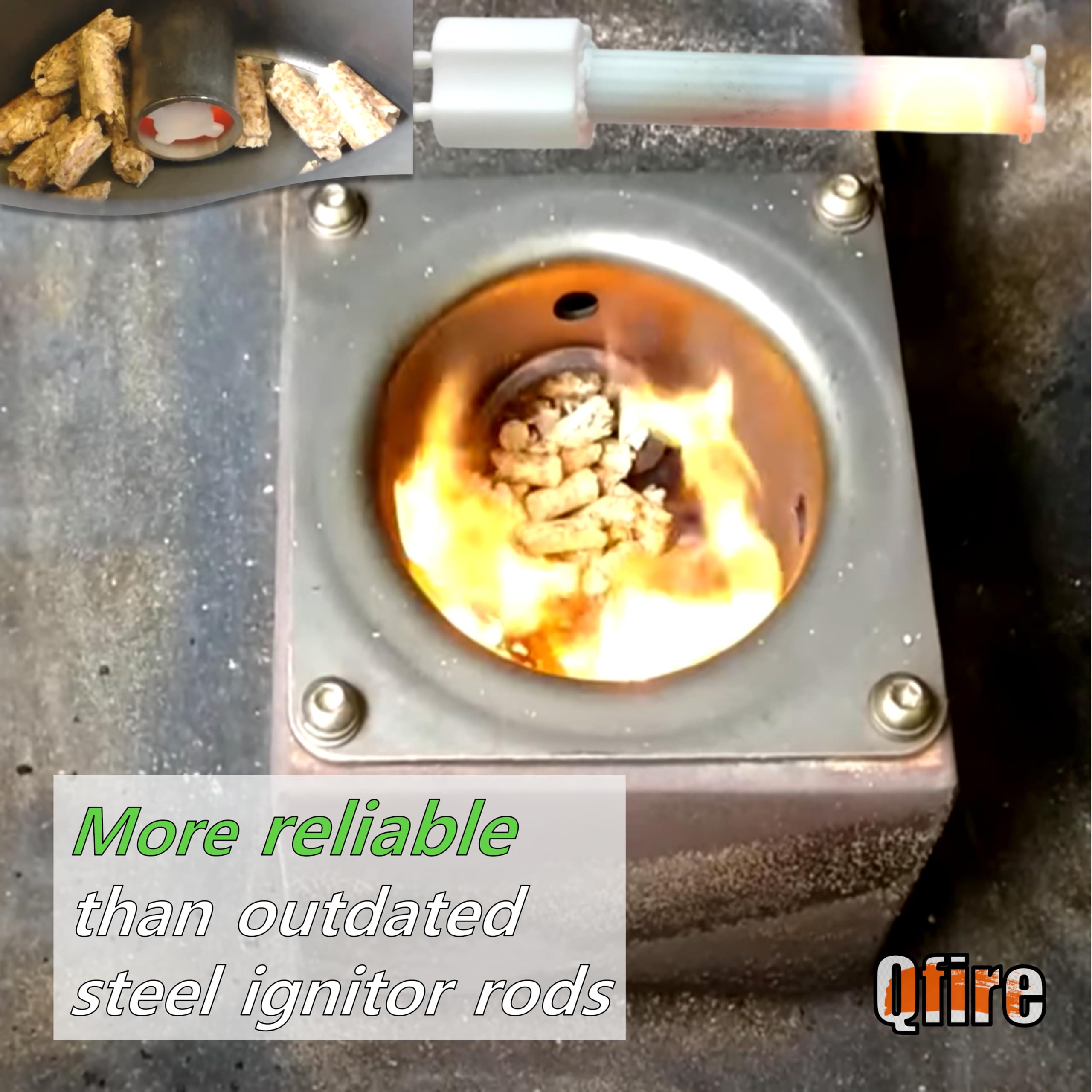Qfire igniter pack included ensures quick, complete replacement kit.