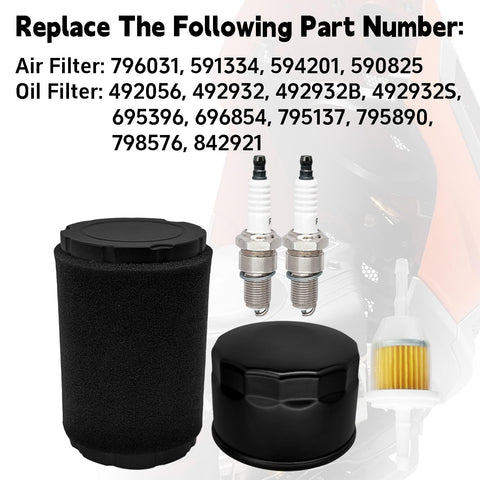 QFISH 796031 kit components laid out, highlighting all-in-one replacement for compatible engines