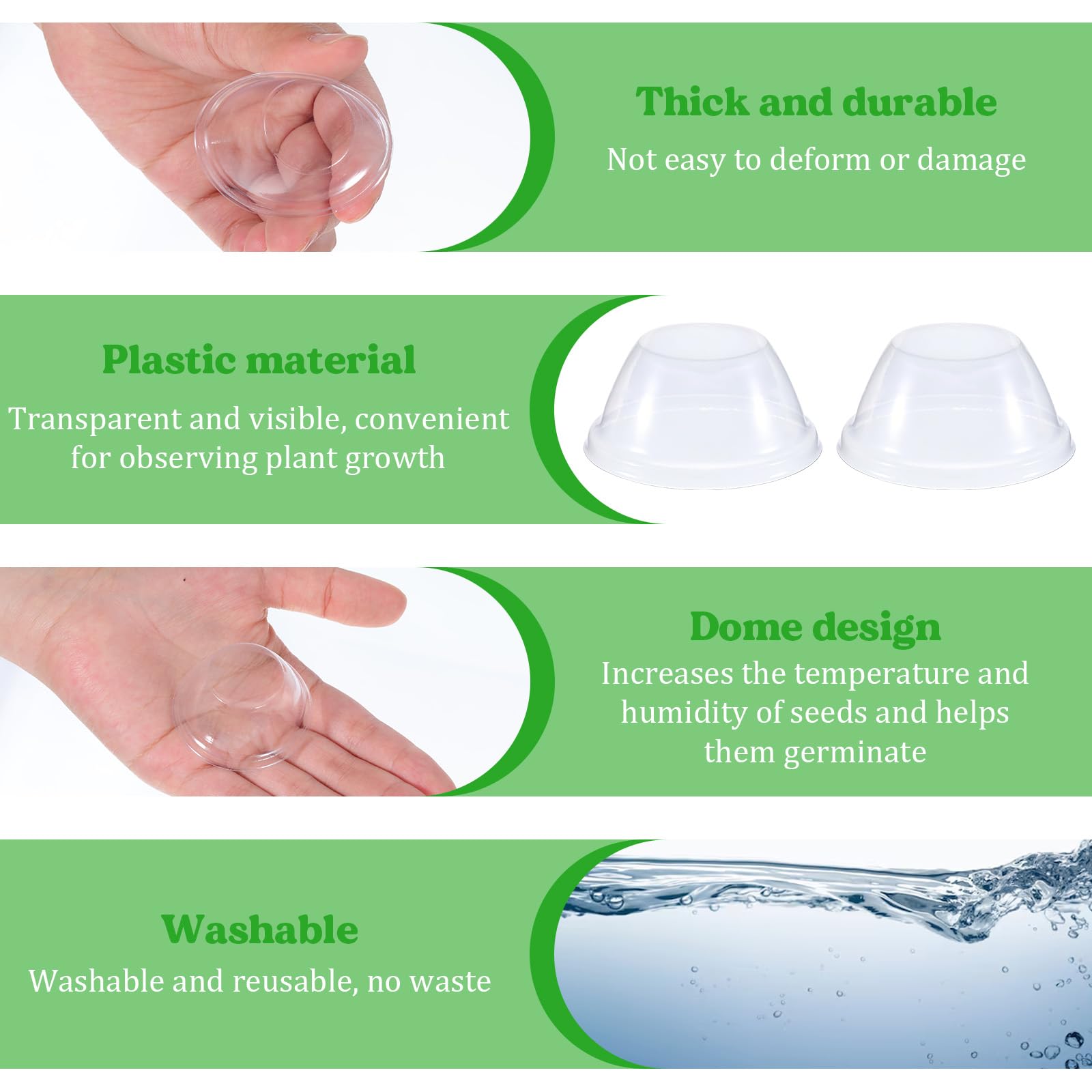 Qfwdfctrenz stackable humidity dome design demonstrates space saving storage for growers.