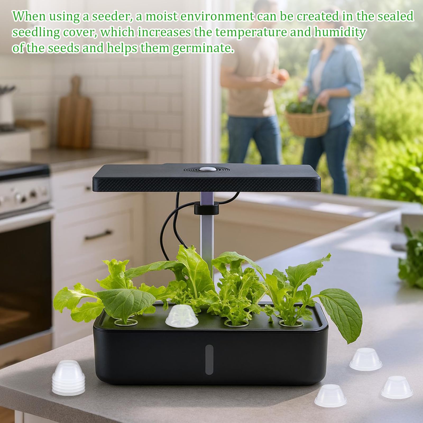 Qfwdfctrenz transparent dome in use highlights heat preservation for indoor plants.