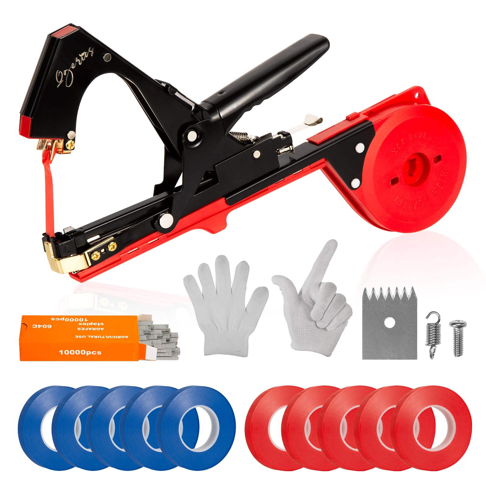 Qgerics plant tying machine with tape tool for secure garden ties
