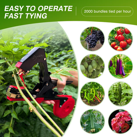 Qgerics tape tool with staples supports quick vine binding