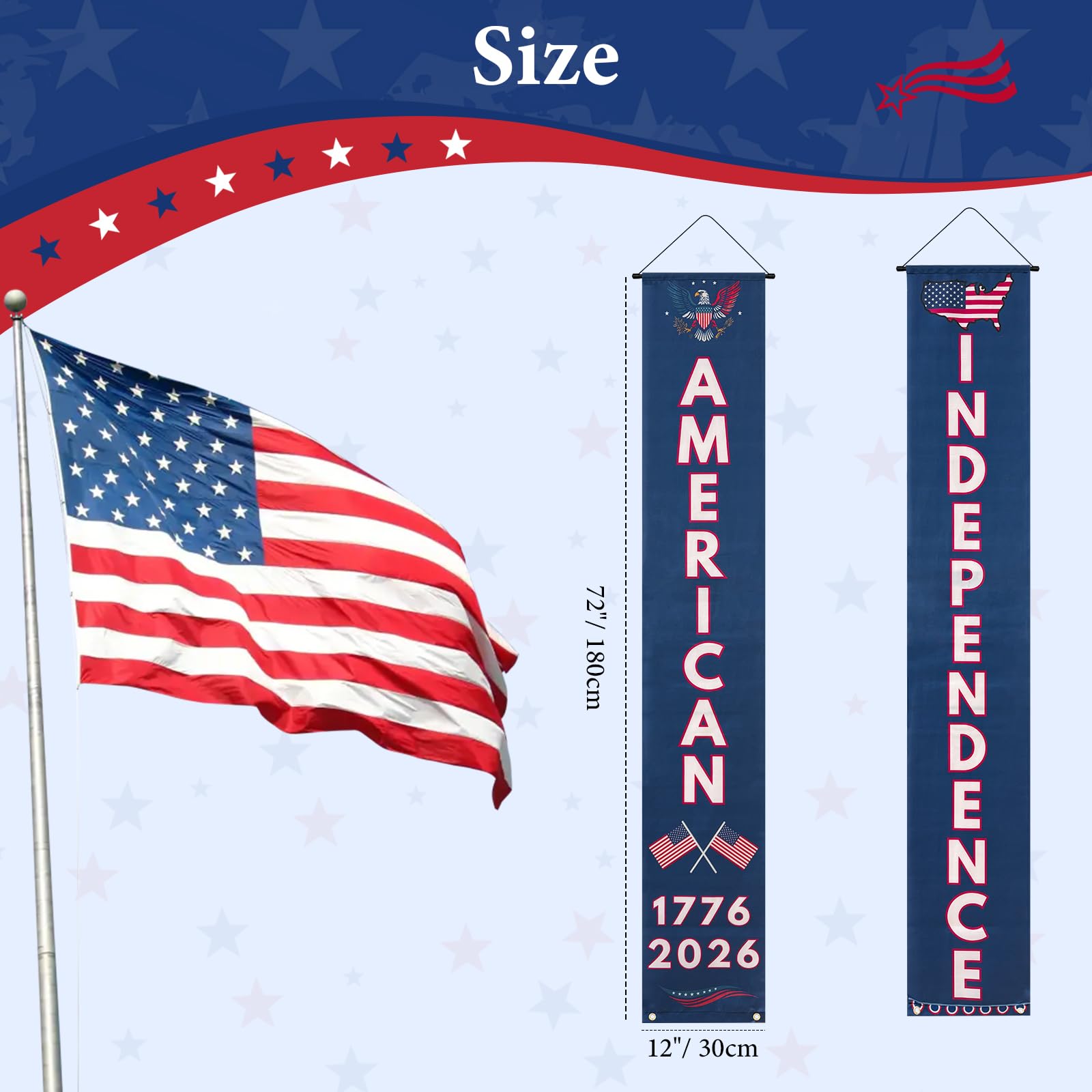 QGWJEKUI American eagle flag design banner highlights patriotic motif for celebrations