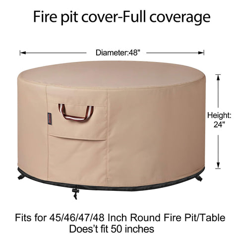 QH.HOME 900D tear-resistant fire pit cover showcasing durability