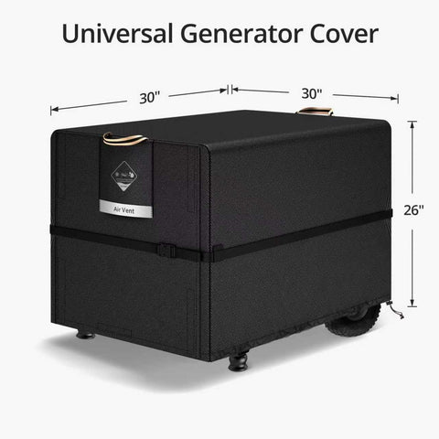 QH.HOME generator cover side view with secure buckle for outdoor protection