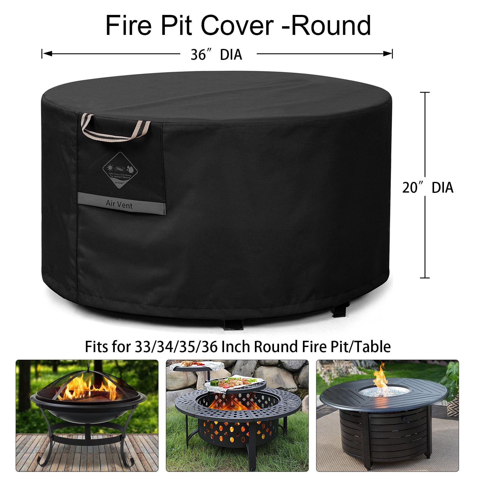 QH.HOME 600D heavy-duty material offers tear resistance for durability