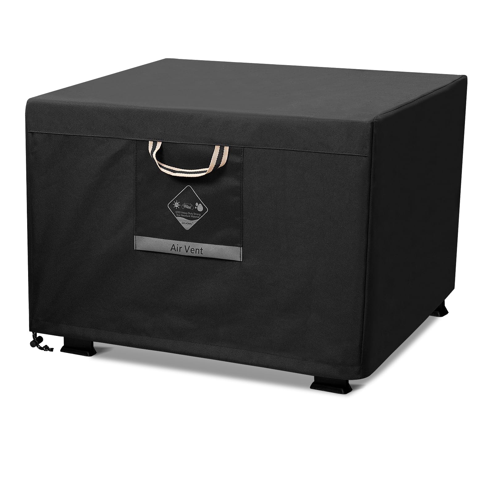 QH.HOME square fire pit cover 36-inch front view protects from rain and debris