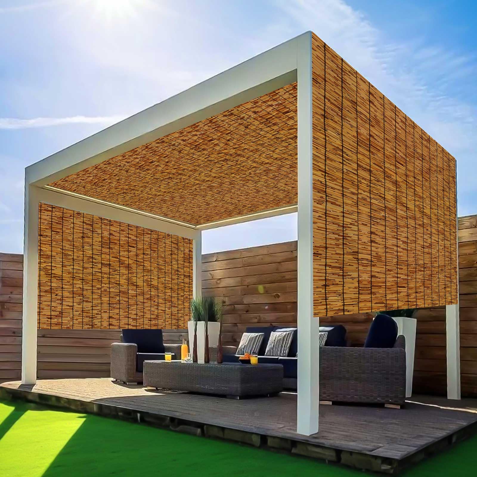 QHAIYYBF bamboo stake detail showcases hand craftsmanship and natural color.