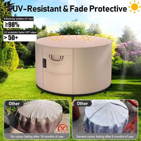 QH.HOME easy-fit cover demonstrated for quick use on round pits