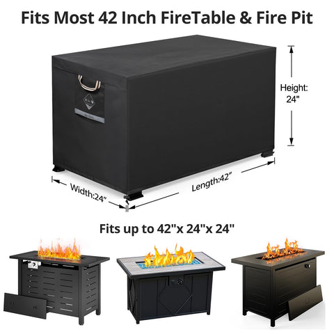 QH.HOME fire pit cover side view keeps your outdoor pit dry and ready