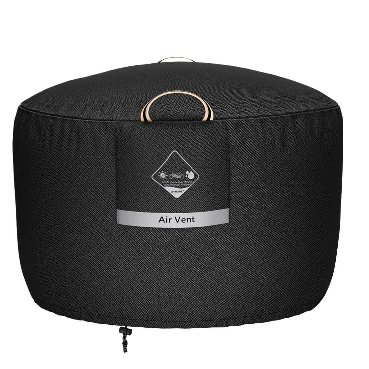 QH.HOME round fire pit cover shields the pit from rain and debris.
