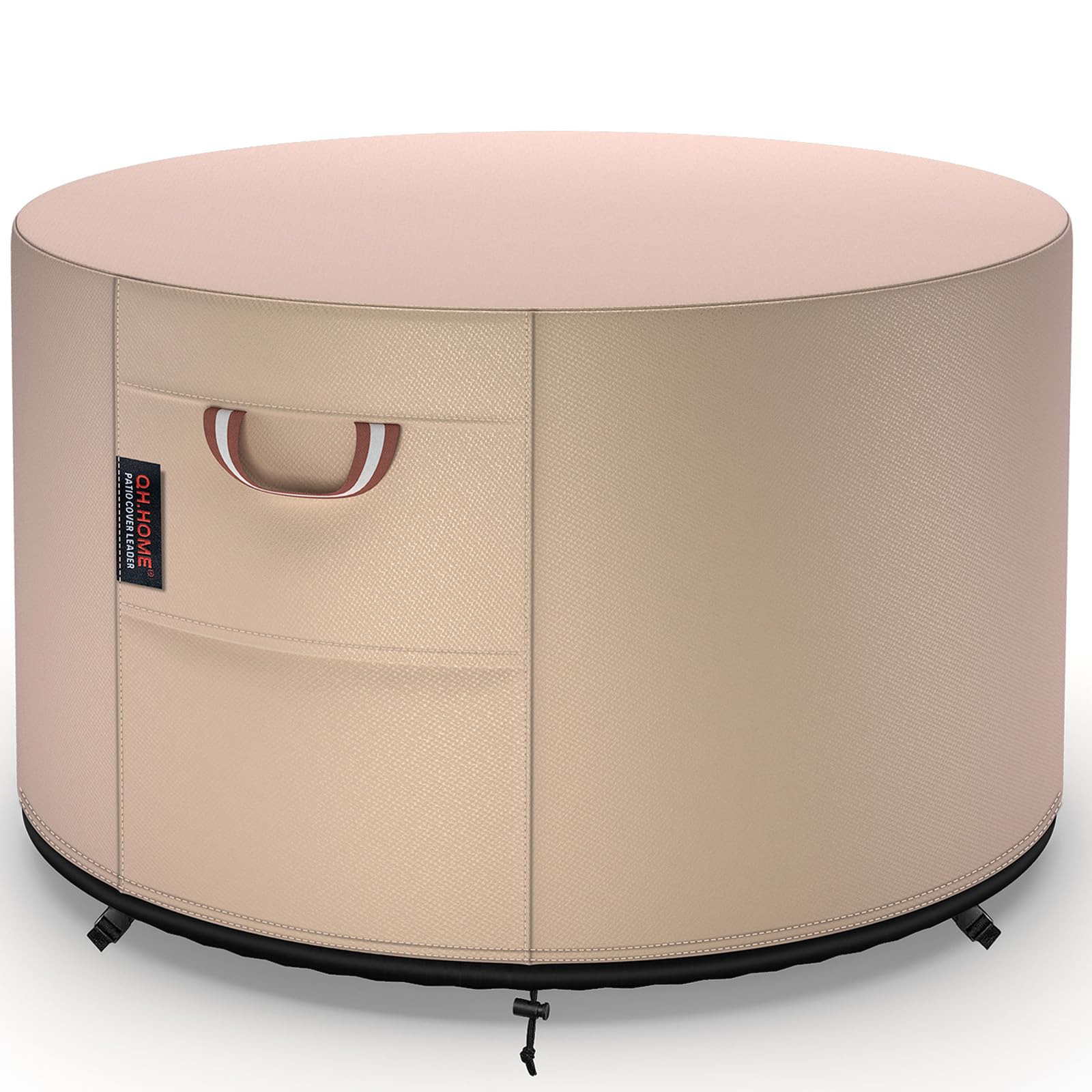 QH.HOME round fire pit cover in 36in diameter shields against rain and dust