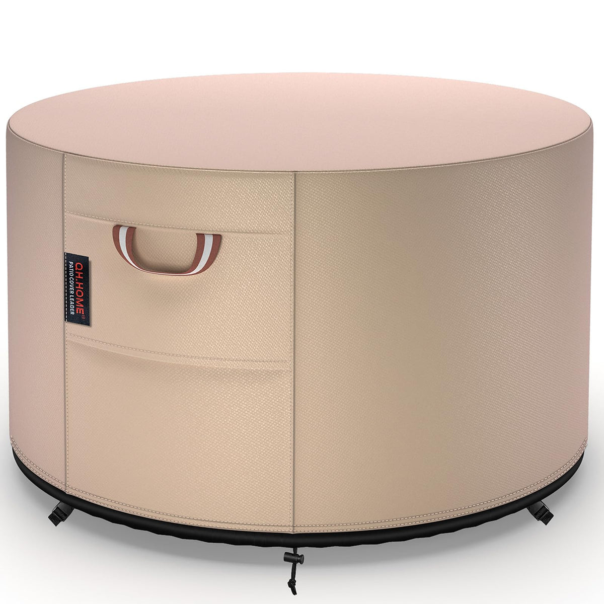 QH.HOME round fire pit cover in 36in diameter shields against rain and dust