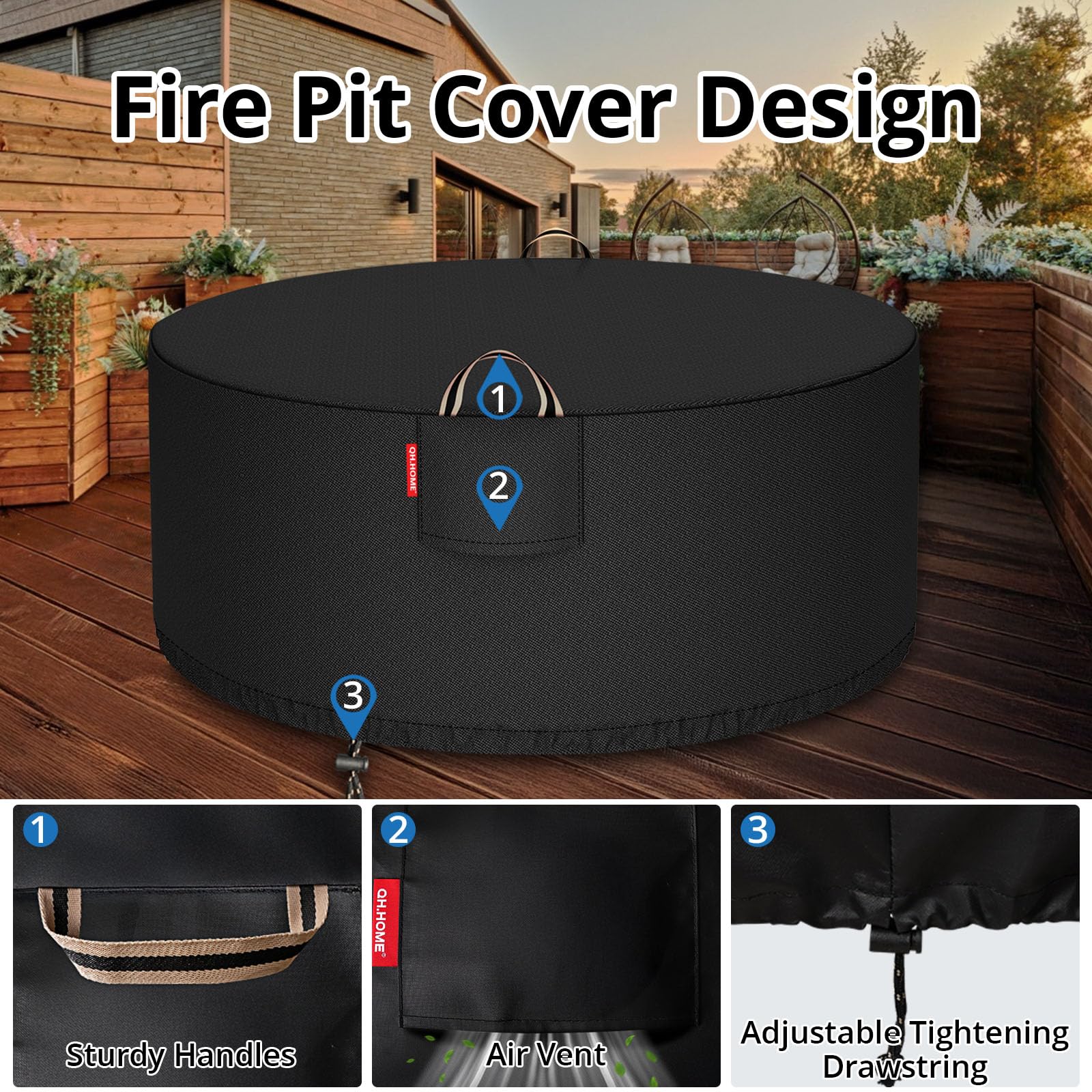 QH.HOME 48dia cover fits most round pits and tables.