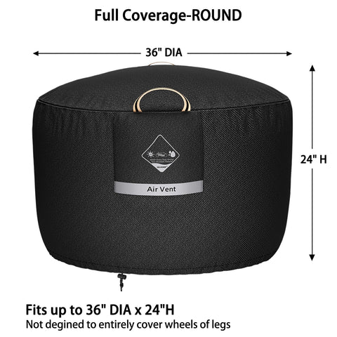 QH.HOME 600D tear resistant cover protects outdoor fire pits from wear.