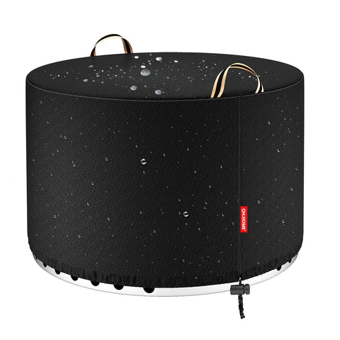 QH.HOME fire pit cover for Solo Yukon front view; sturdy protection against outdoor elements