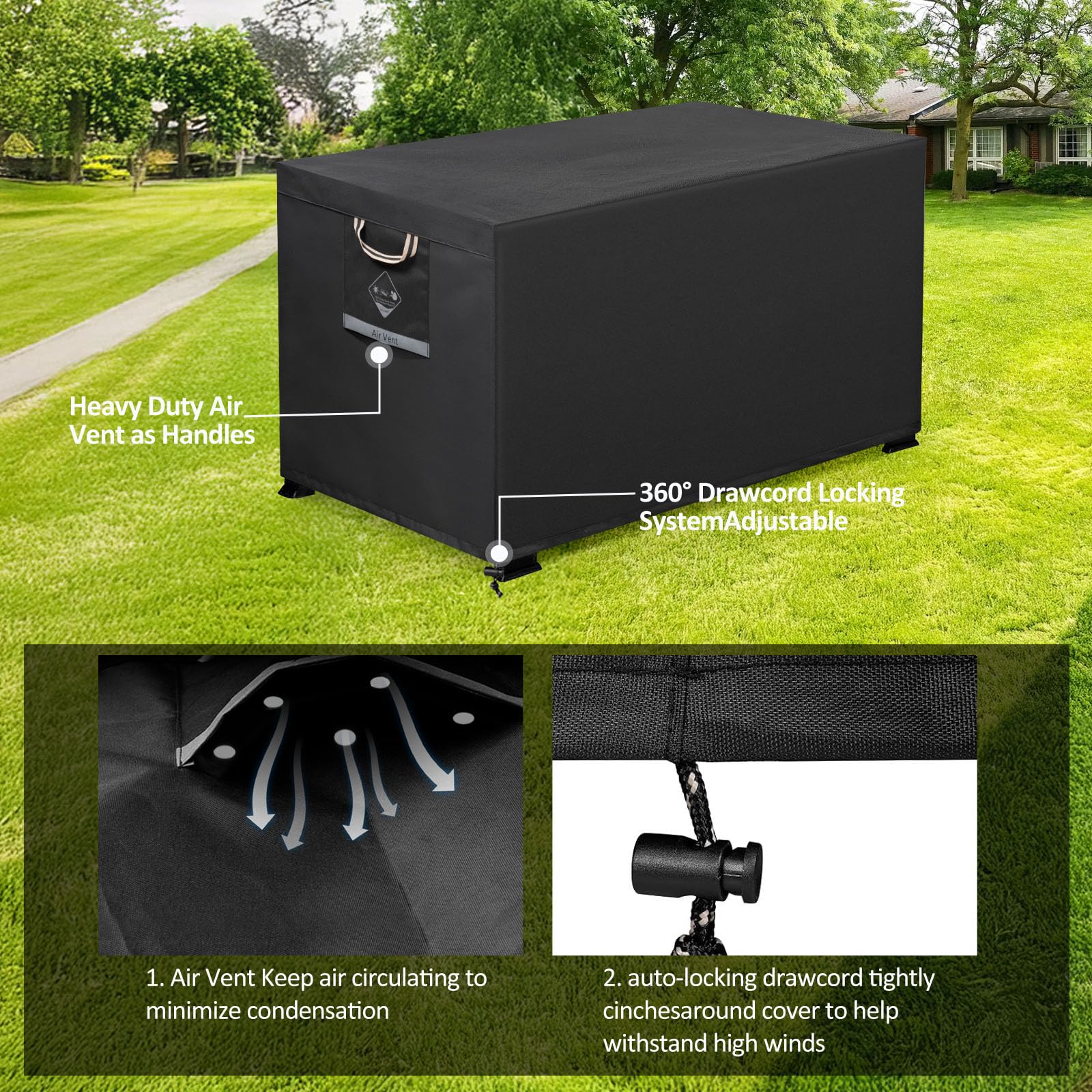 QH.HOME windproof straps and handle support stable outdoor use