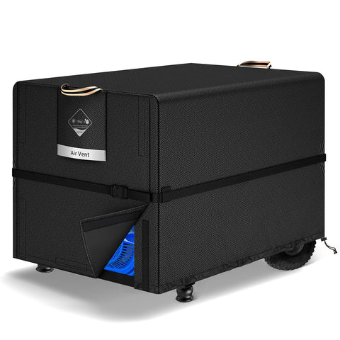 QH.HOME generator cover 38x28x30 inches protects outdoors with weatherproof design.
