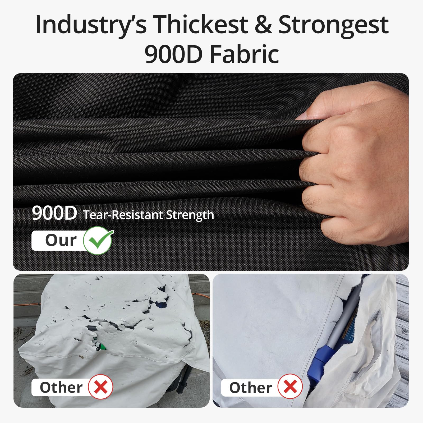 QH.HOME tear-resistant fabric closeup highlights durable outdoor protection.