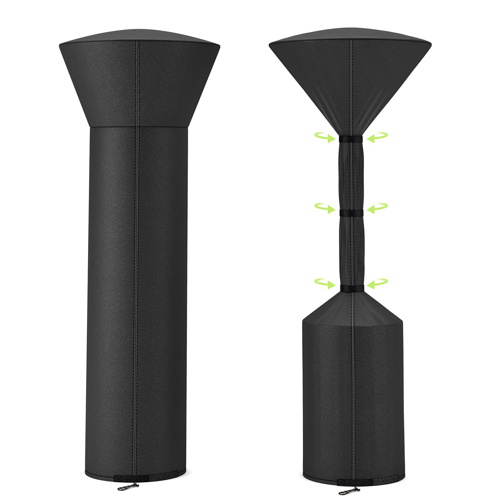 QH.HOME patio heater cover highlights tear-resistant material for durable protection.