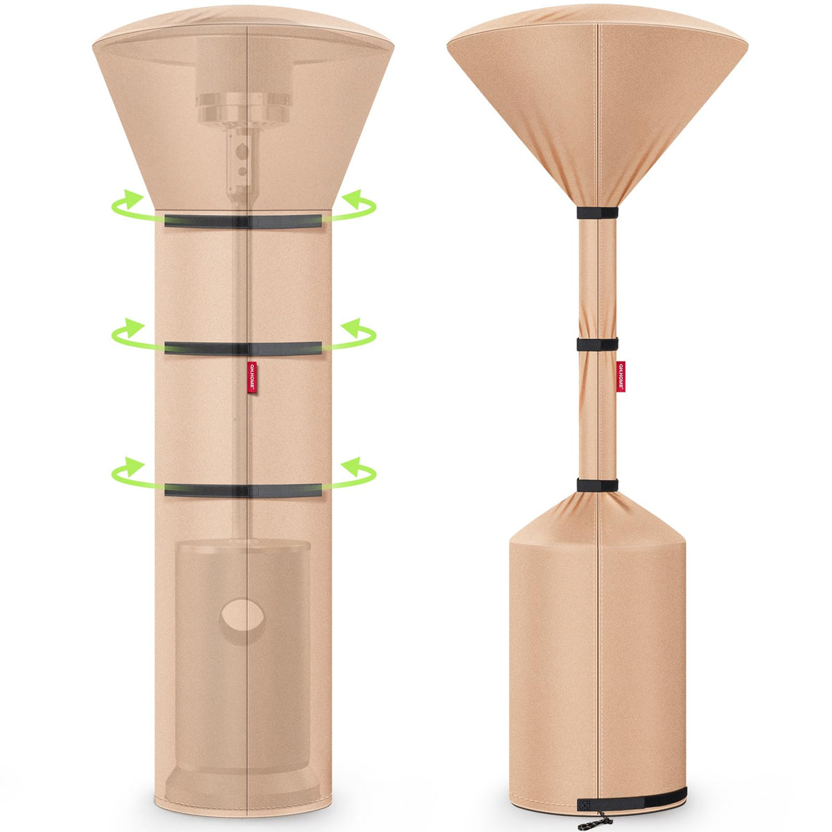 QH.HOME patio heater cover with tear-resistant material protects heaters year-round