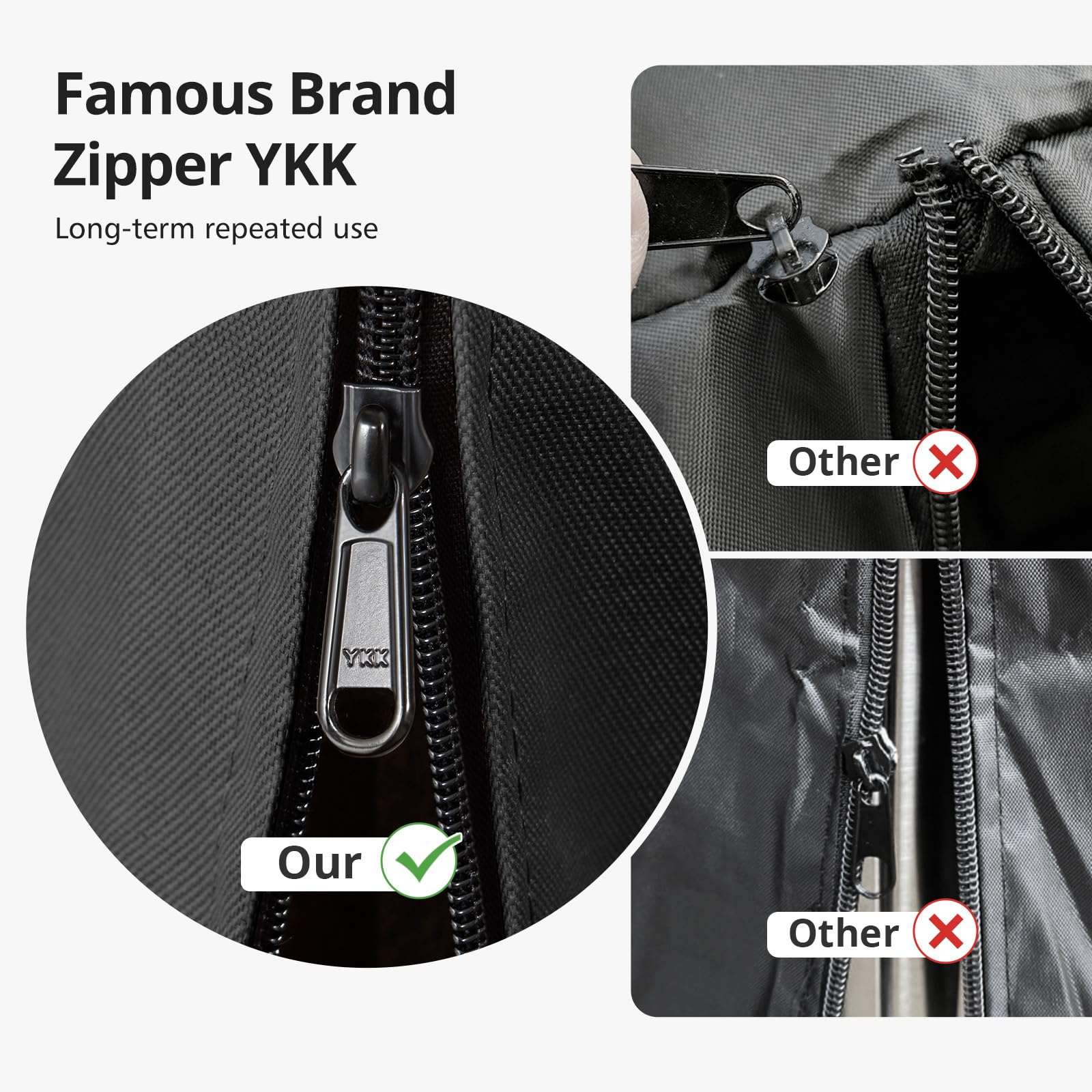 Sturdy YKK zipper on QH.HOME cover ensures smooth, durable operation.