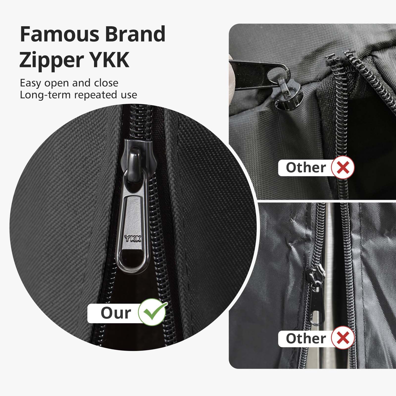 QH.HOME Pyramid heater cover bottom Velcro strap close-up for quick secure fit.