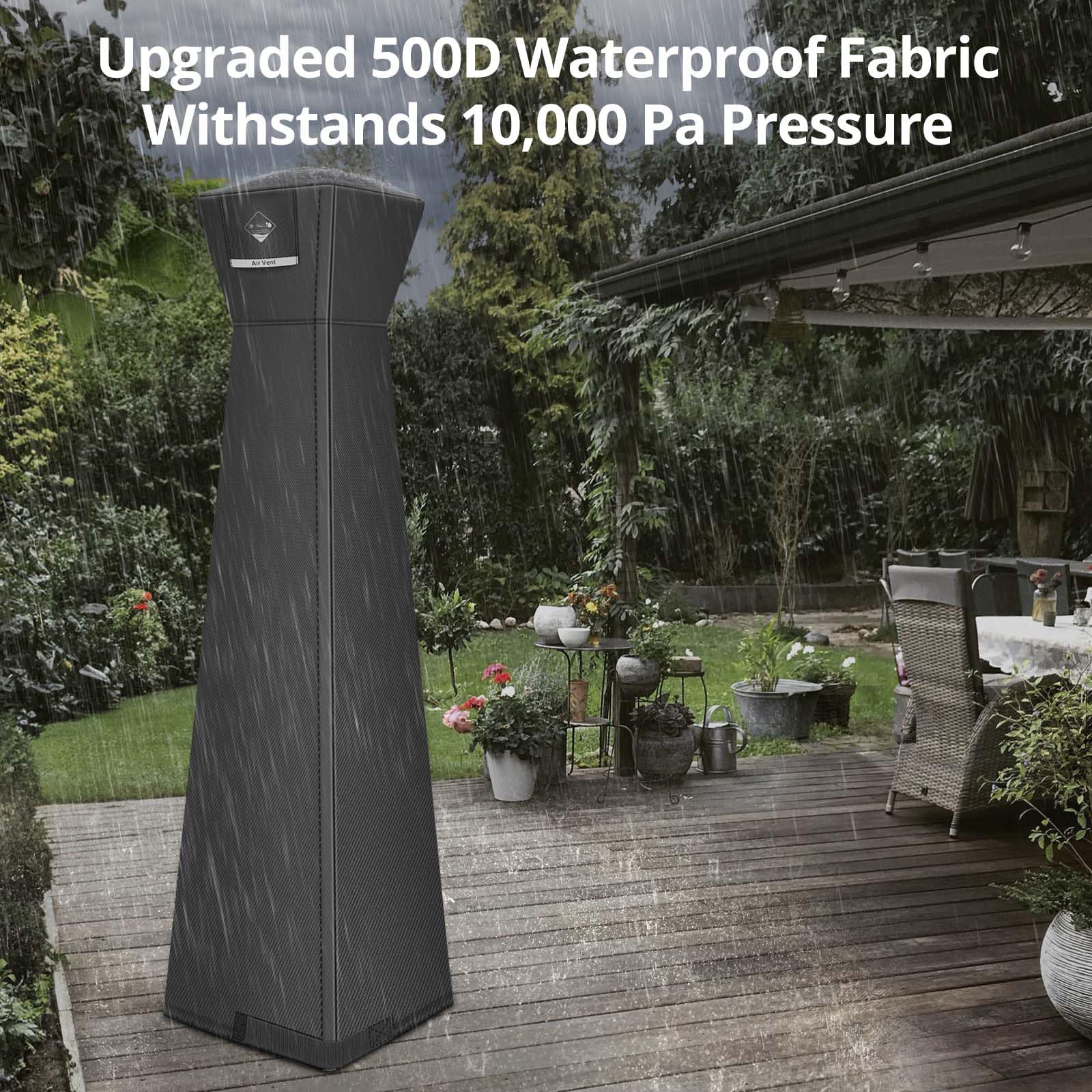 QH.HOME Pyramid heater cover fabric texture, tear-resistant 500D material.