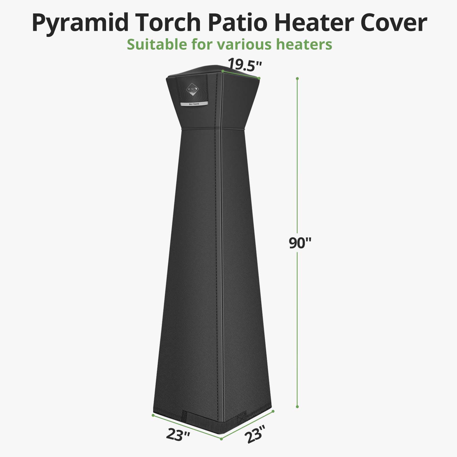 QH.HOME Pyramid heater cover stored, rolled for compact storage.
