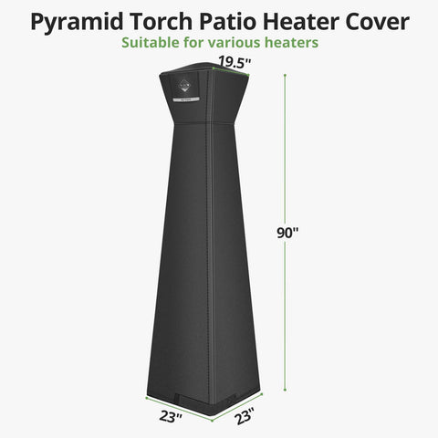 QH.HOME Pyramid heater cover stored, rolled for compact storage.
