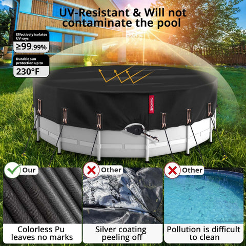QH.HOME solar pool cover uses heat to help maintain water temperature and reduce evaporation
