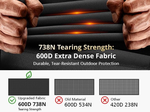 QH.HOME square fire pit cover material texture with rugged 600D fabric