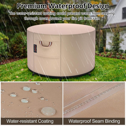 QH.HOME waterproof vinyl with taped seams protects the pit from rain
