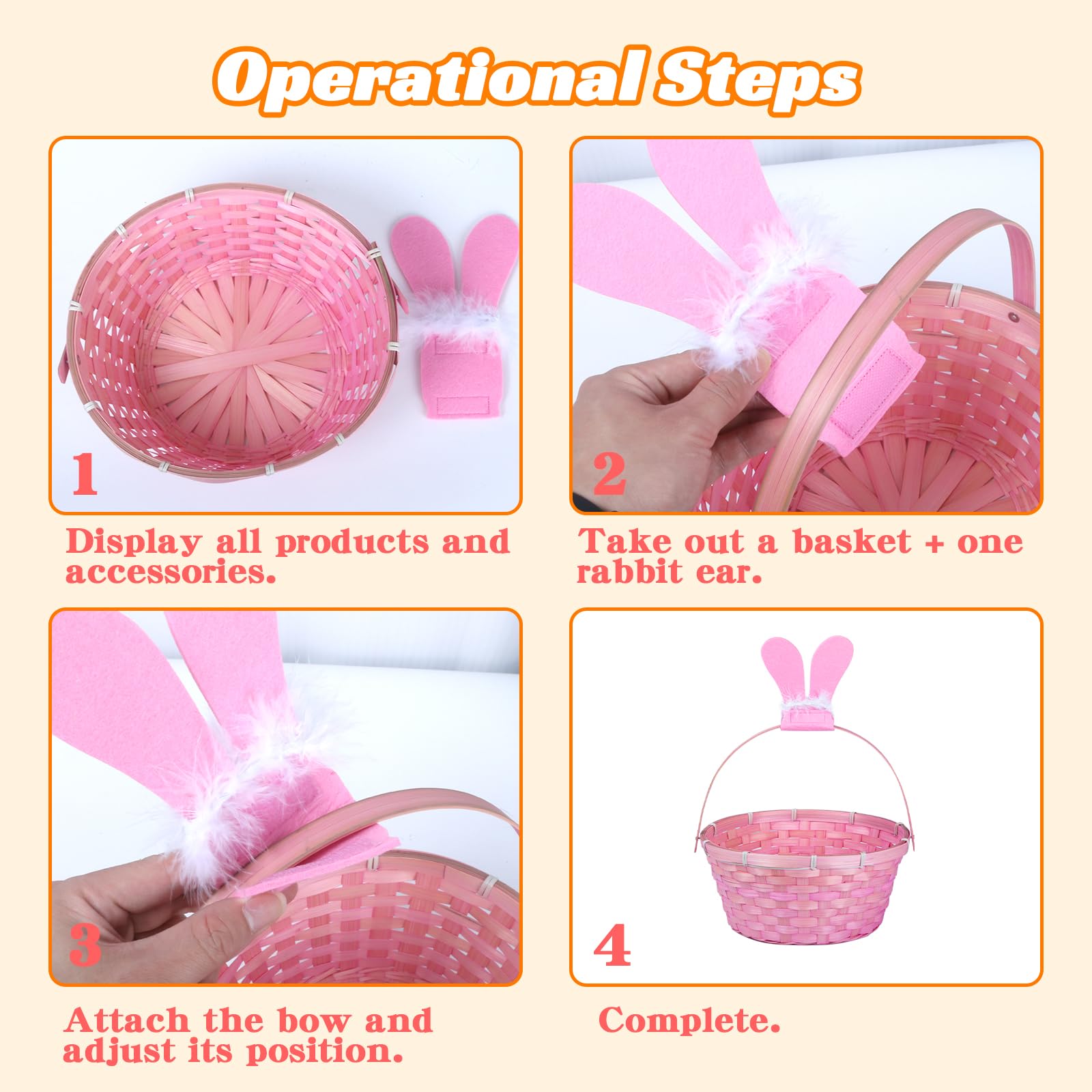 QHou Easter basket with handle detail for easy carrying
