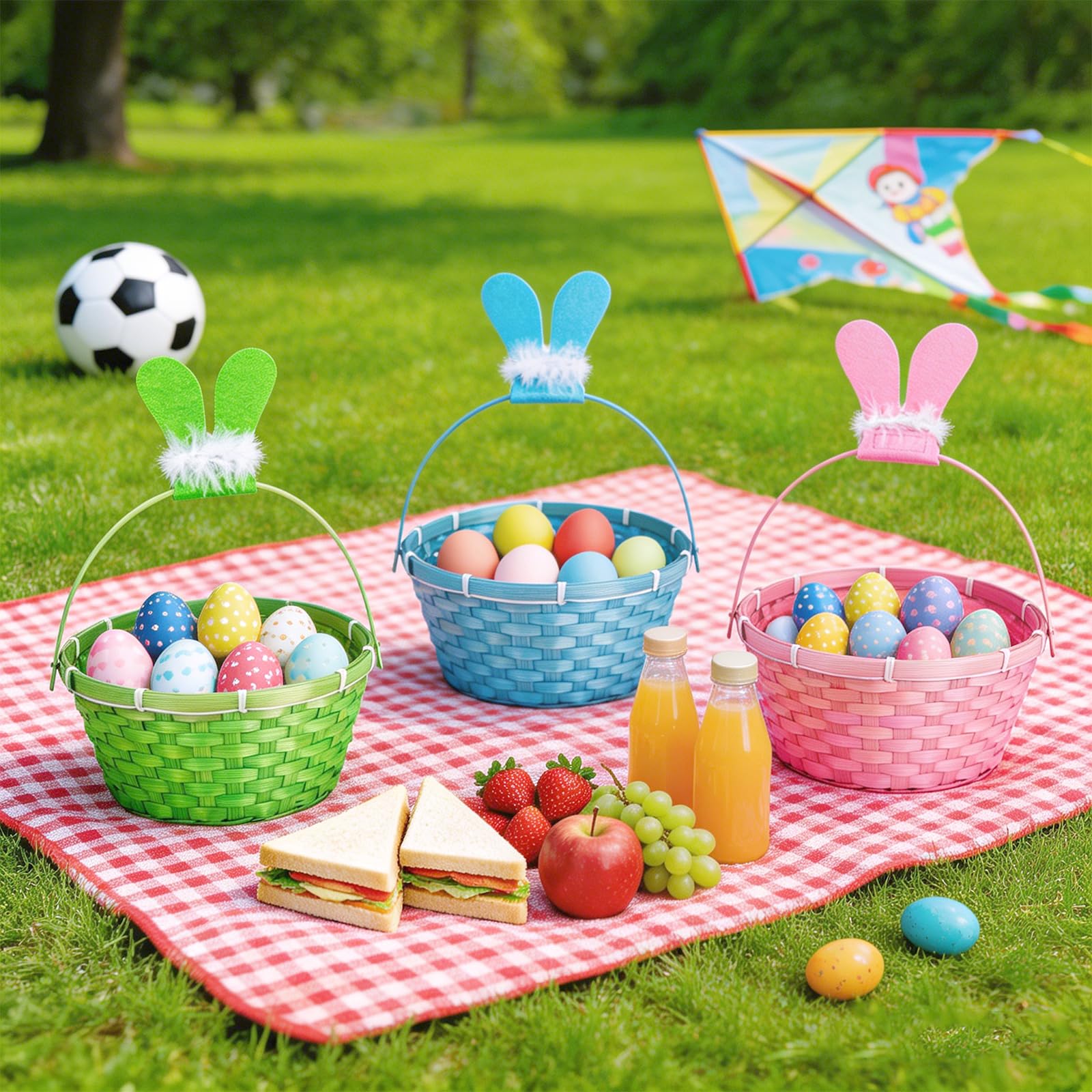 QHou bamboo baskets ready to fill with eggs, candies, and treats