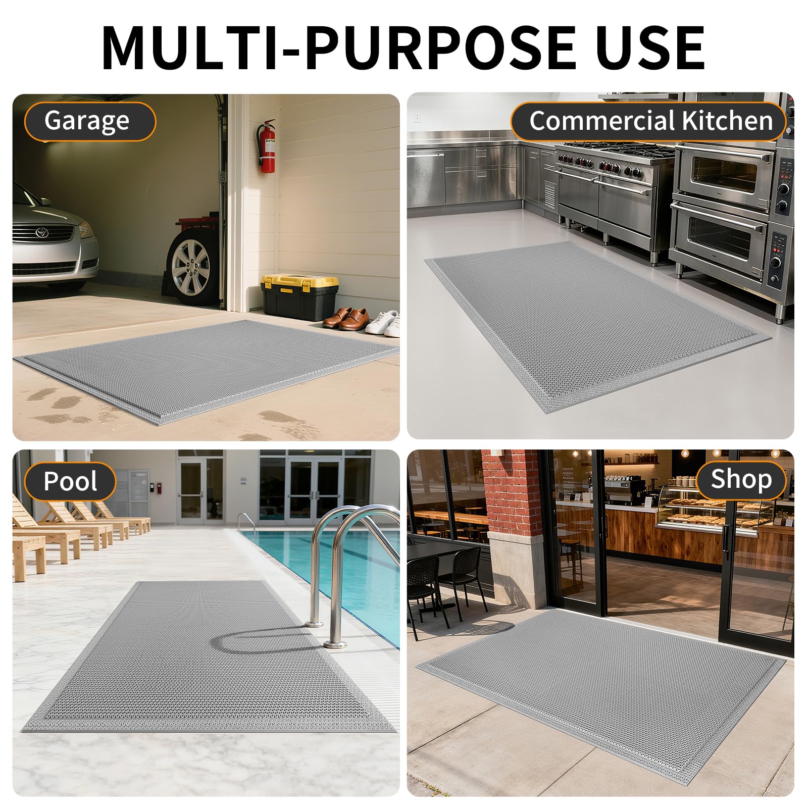 QiCaiJia mat durable PVC withstands heavy foot traffic.