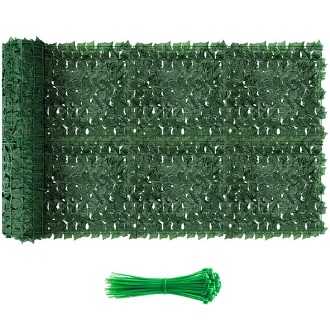 QIAOKAIYAN artificial ivy privacy fence close-up showing dense leaves for authentic privacy.