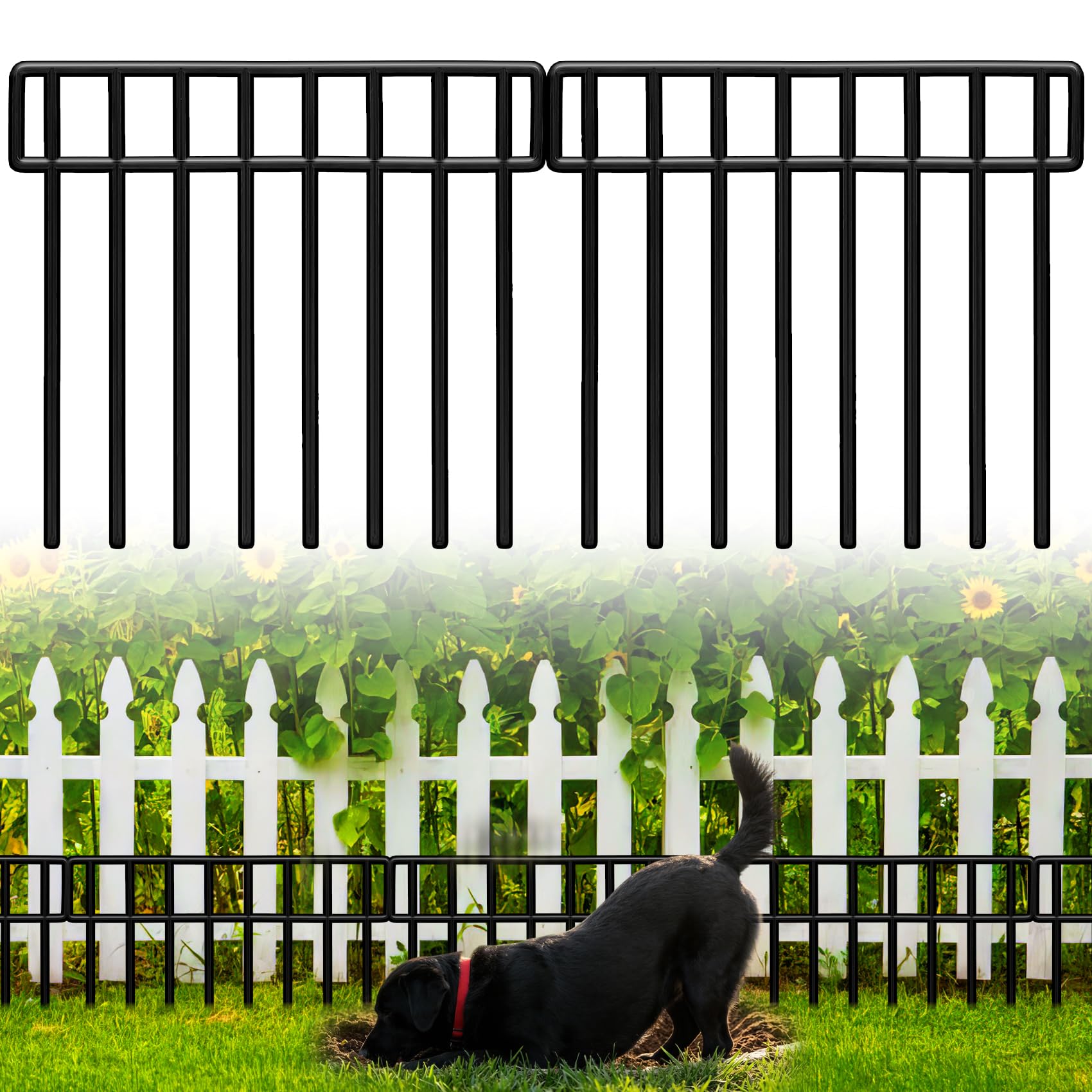 QIAOKAIYAN no-dig fence panel set protects gardens with 21 panels