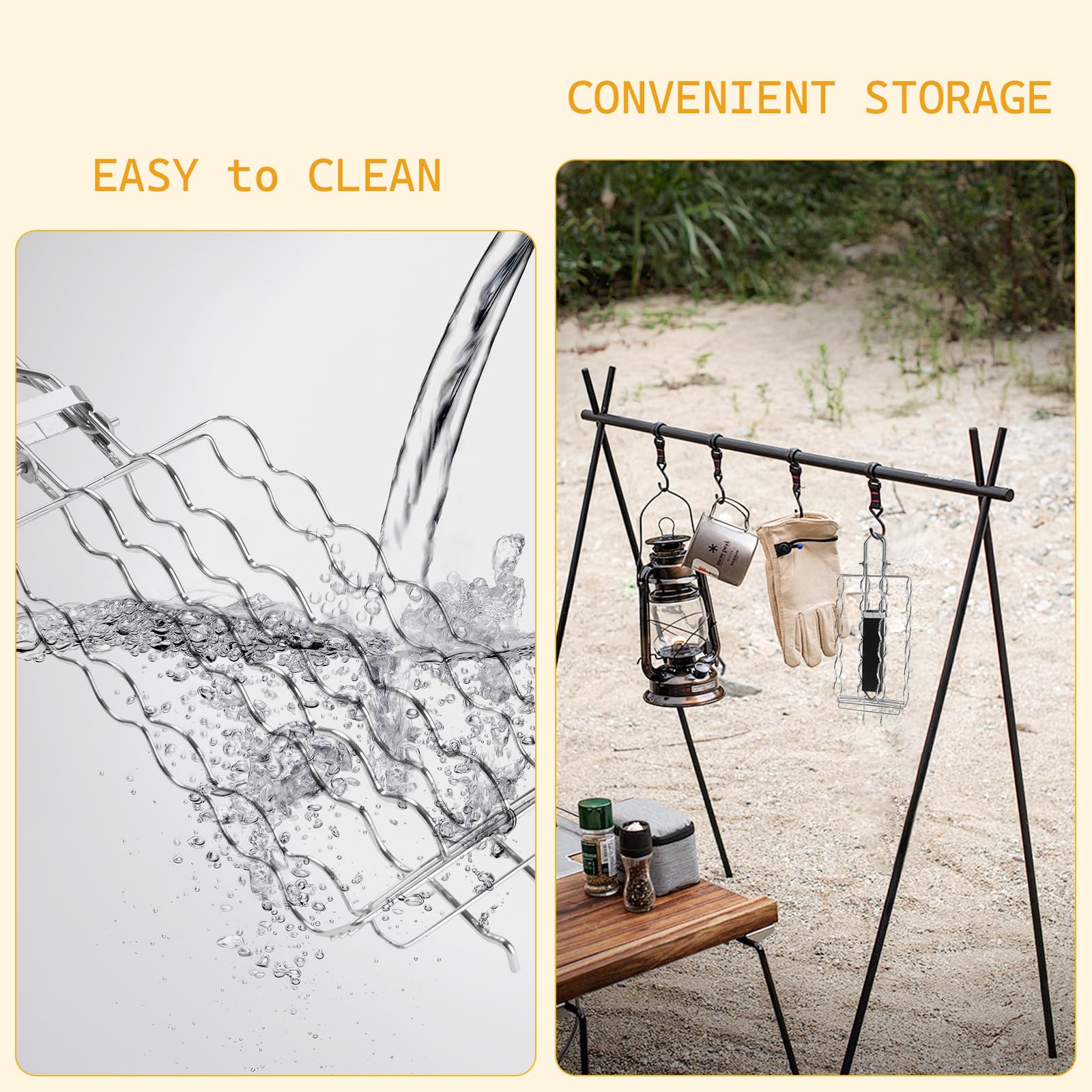 QIAN POWER versatile for camping or backyard grilling on any grill type.